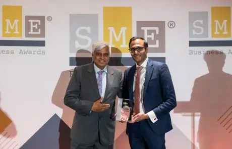Our founder and managing director accepting an SME surrey award