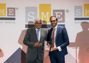 Our founder and managing director accepting an SME surrey award